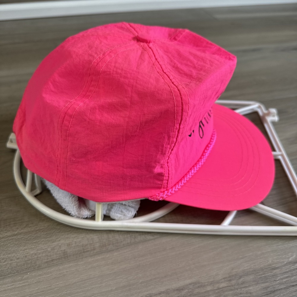 Vintage Doo Woo A-Doo Diner Neon Pink Rope Nylon Hat Made By Capital - Picture 4 of 9